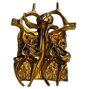 Tumarkin Vintage Prisoner Of Conscience‎ Brooch Pendant Israeli Brutalist Signed